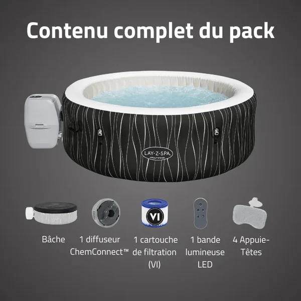 Spa gonflable rond Lay-Z-Spa Hollywood AirJet 4-6 personnes
