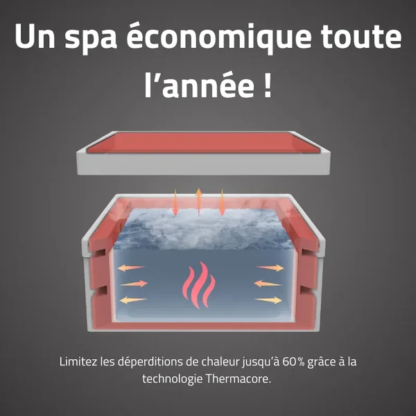 Spa semi rigide carré Lay-Z-Spa Stockholm Smart AirJet avec WiFi 4-6 personnes