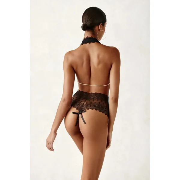 String perles Geneva noir