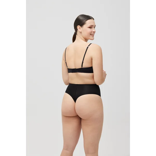 String réducteur d'abdomen noir à compression moyenne