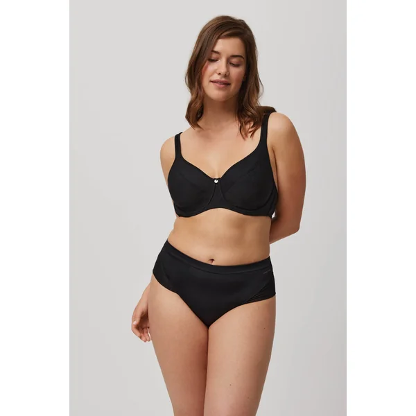 String taille haute en microfibre noir