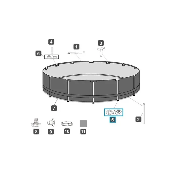 Support de pied pour piscine Steel Pro MAX - 549 x 122 cm