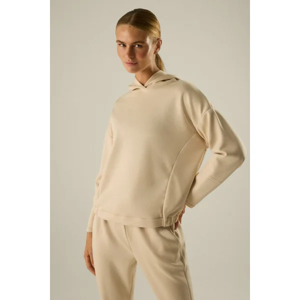Sweat de sport à capuche beige