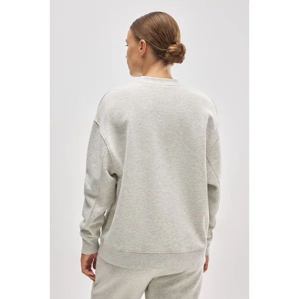 Sweat-shirt à col rond avec intérieur en polaire grise