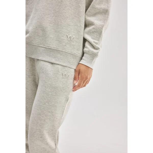 Sweat-shirt à col rond avec intérieur en polaire grise