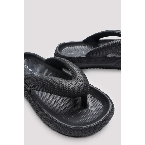Tongs de plage légères et antidérapantes, extra confortables, noires