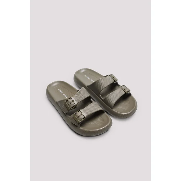 Tongs à boucles vert kaki