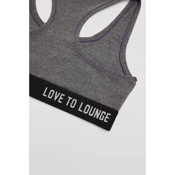 Top jeunesse uni en coton avec élastique gris anthracite contrasté
