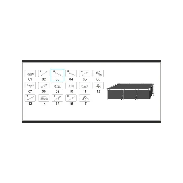 Top Rail "C" pour piscine Steel Pro - 300 x 201 x 66 cm