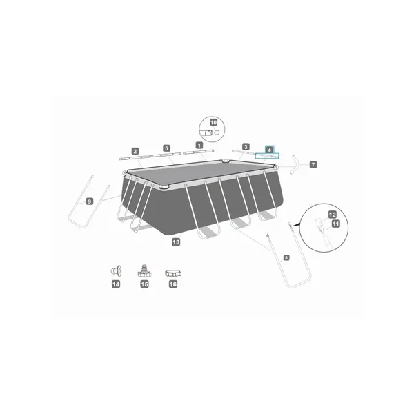 Top rail "D" pour piscine Power Steel - 488/549/640/956 cm