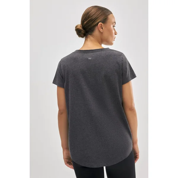 T-shirt basique en coton au style sportif anthracite