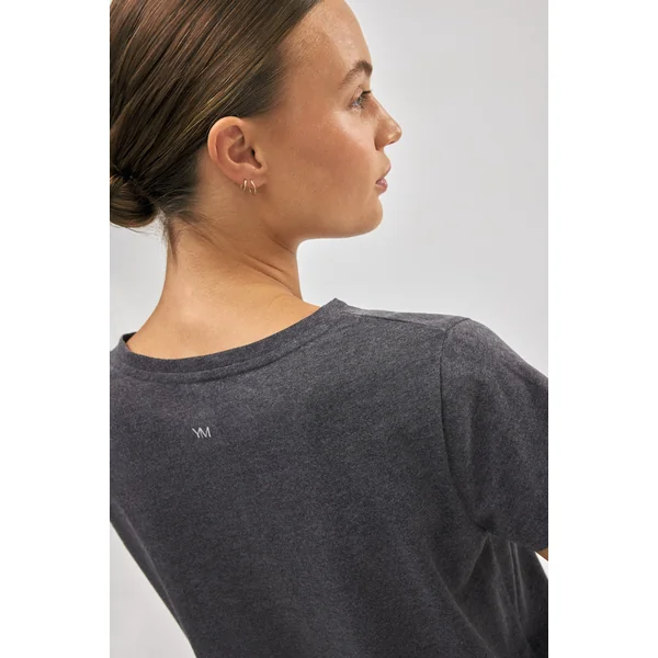T-shirt basique en coton au style sportif anthracite