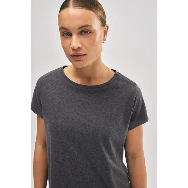 T-shirt basique en coton au style sportif anthracite
