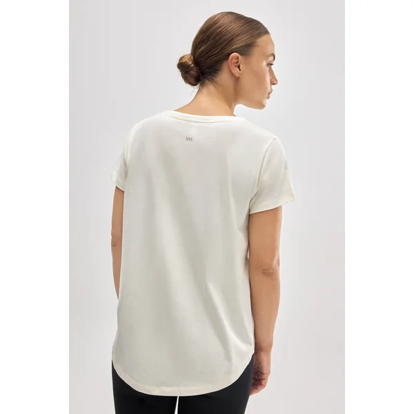 T-shirt basique en coton de style sportif ivoire