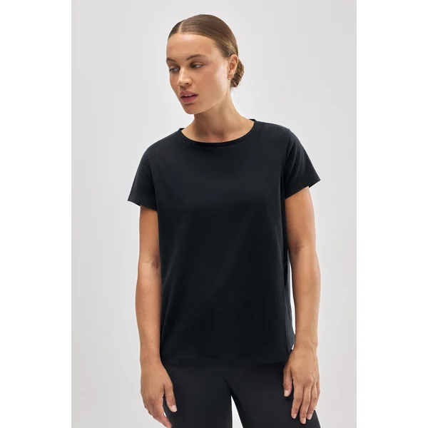 T-shirt basique en coton noir style sport