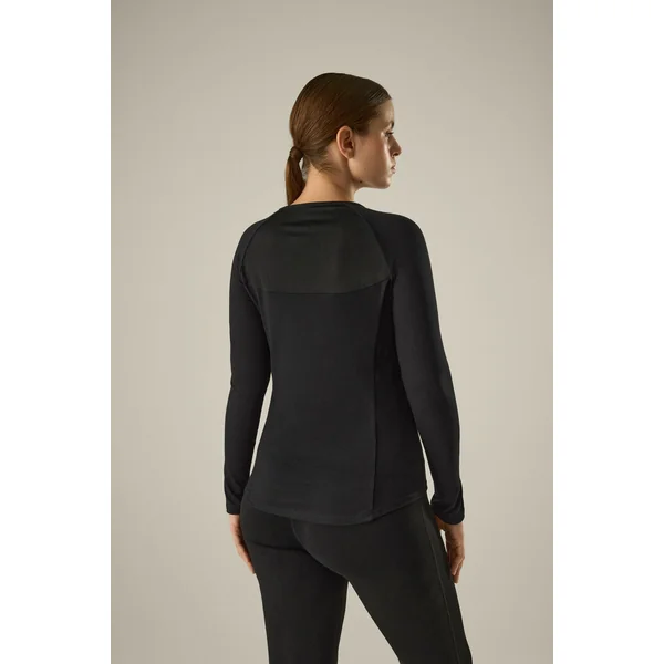T-shirt de sport avec détails en tulle noir