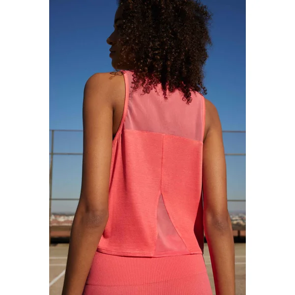 T-shirt de sport court à bretelles corail