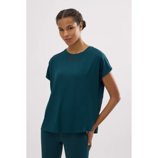 T-shirt de sport fluide à manches courtes vert bouteille