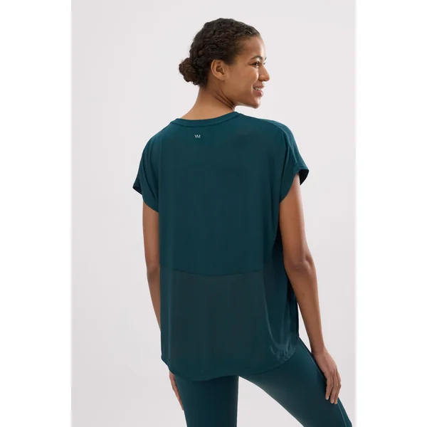 T-shirt de sport fluide à manches courtes vert bouteille
