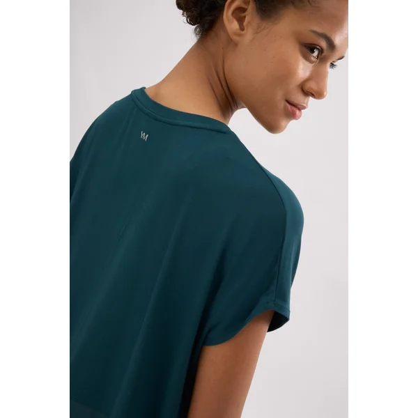 T-shirt de sport fluide à manches courtes vert bouteille