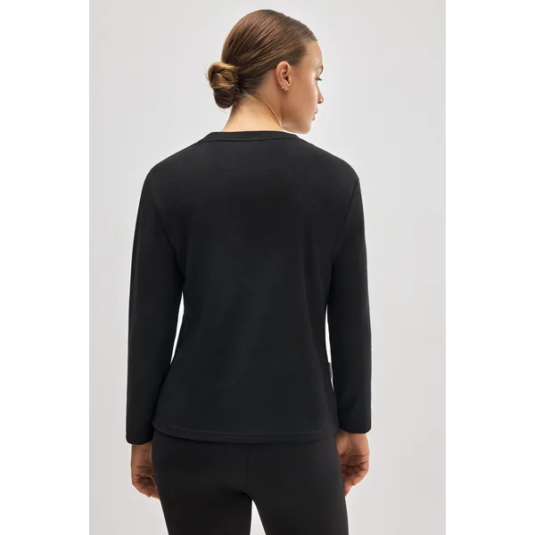 T-shirt de sport thermique doublé polaire noir