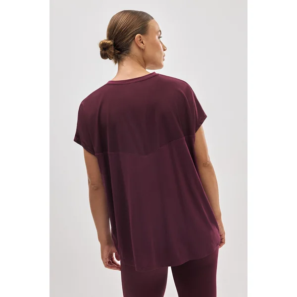 T-shirt de sport à manches courtes bordeaux