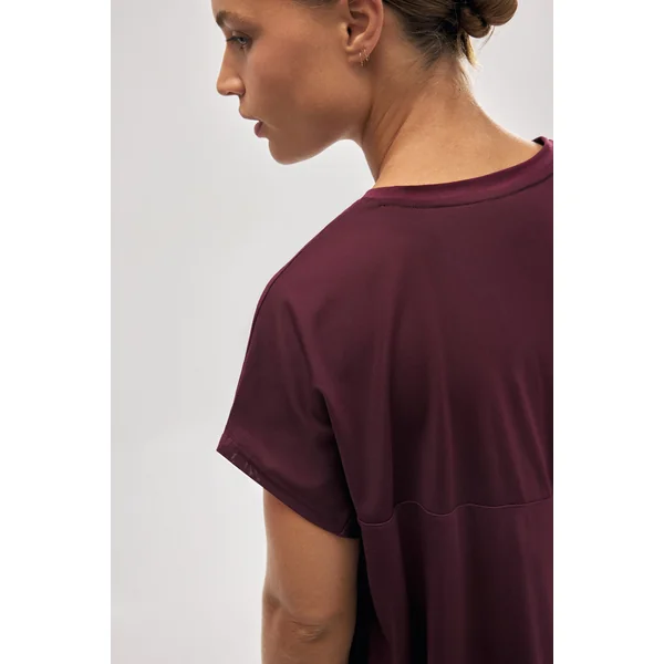 T-shirt de sport à manches courtes bordeaux