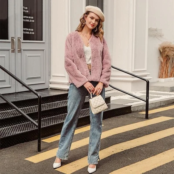 Veste Bohème Plaire Rose Poudré