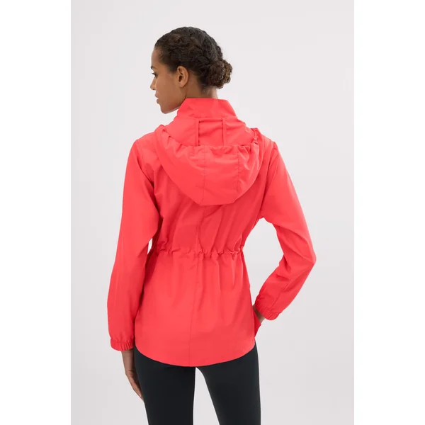Veste de sport coupe-vent corail avec capuche et poches