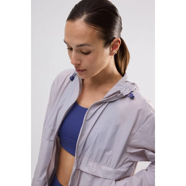 Veste de sport pliable à capuche réglable gris