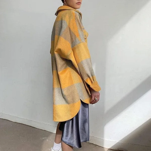 Veste Longue Bohème à Carreaux