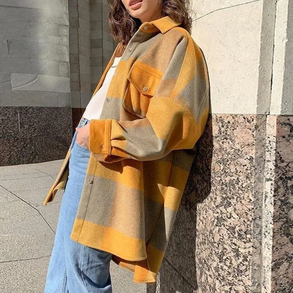 Veste Longue Bohème à Carreaux