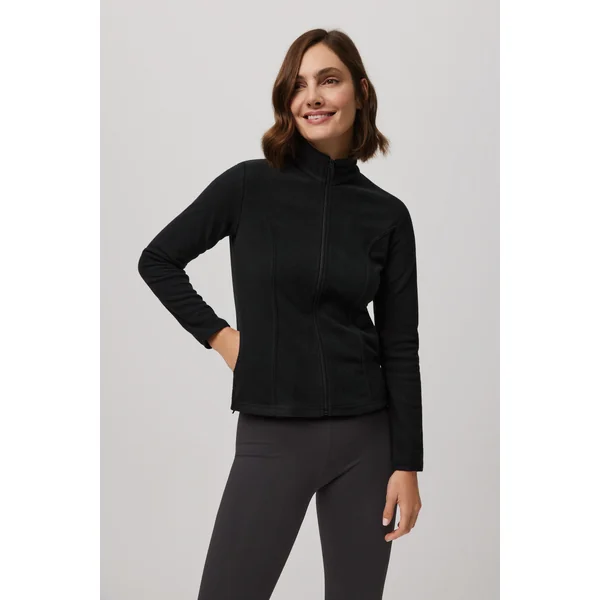 Veste polaire noire pour femme