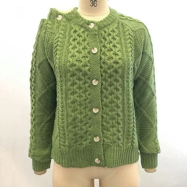 Veste Pull Vert Kaki