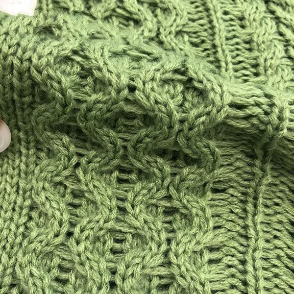 Veste Pull Vert Kaki