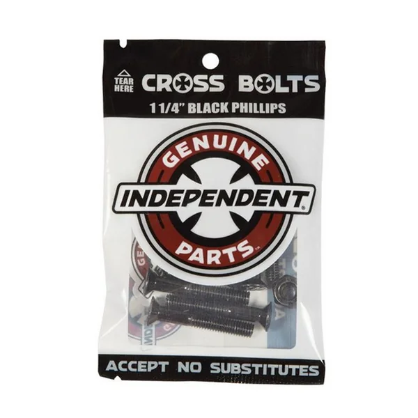 Visserie Skateboard INDEPENDENT Visserie Jeu De 8 Phillips 1.25 Pouce Black