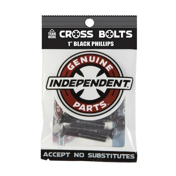 Visserie Skateboard INDEPENDENT Visserie Jeu De 8 Phillips 1 Pouce Black