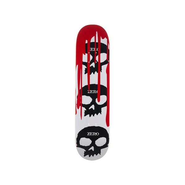 ZERO DECK 3 SKULL BLOOD WHITE BLACK RED 8.125 X 31.7
